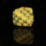 Ancient mosaic glass bead with checkerboard yellow and green pattern 388MSb